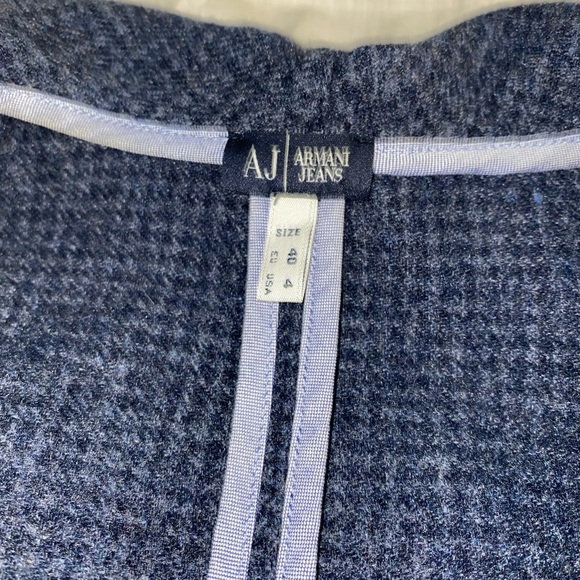 Armani Jeans Tweed Wool Blend Blazer Ruffles - Picture 7 of 7